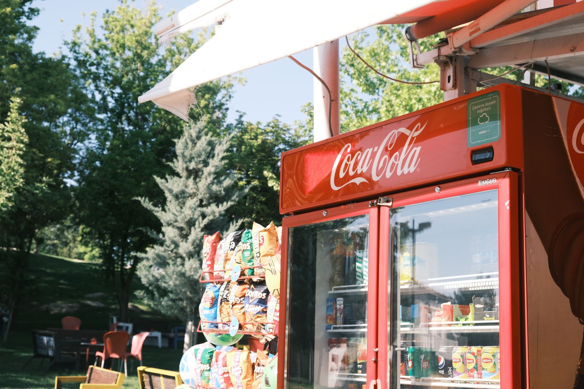 coca cola refrigerator at a store
